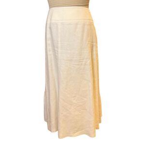 Talbots 100% Irish Linen Skirt Side Zip Lined Sz. 16 Off-White Full Classy